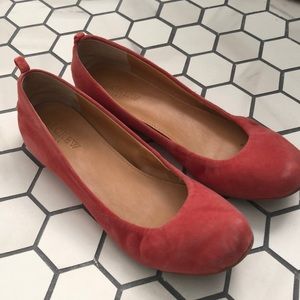 J Crew Coral Suede Ballet Flat - Size 7
